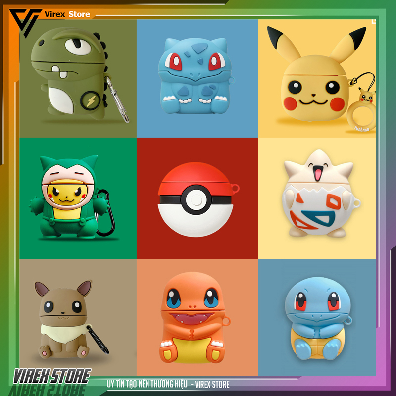 Vỏ Bao Case Airpod 2 nhân vật hoạt hình thú cưng Cực Đẹp Chất Liệu Silicone Dẻo cho tai nghe Airpod 2