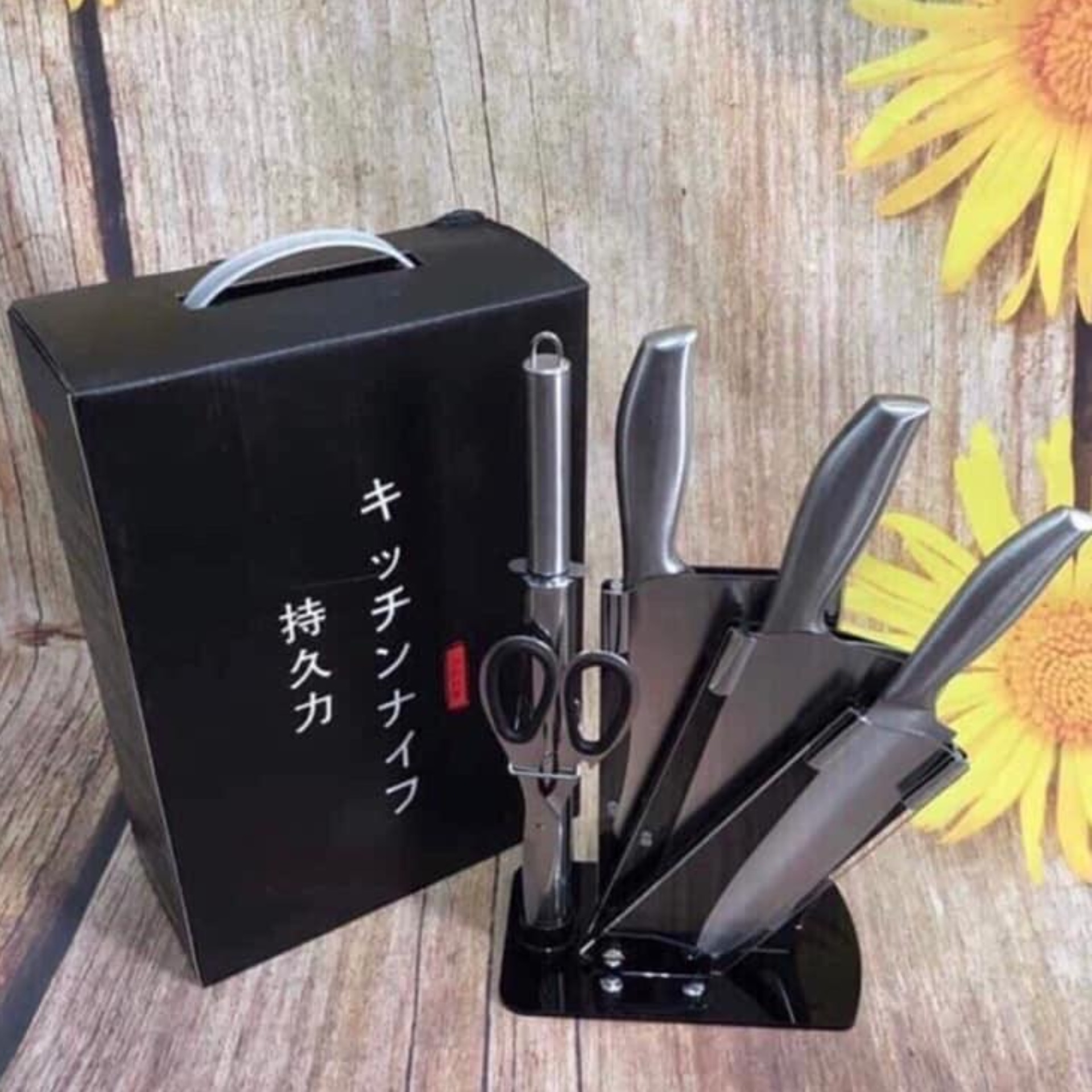 Bộ dao inox liền cán 5 món cao cấp xuất nhật kèm giá