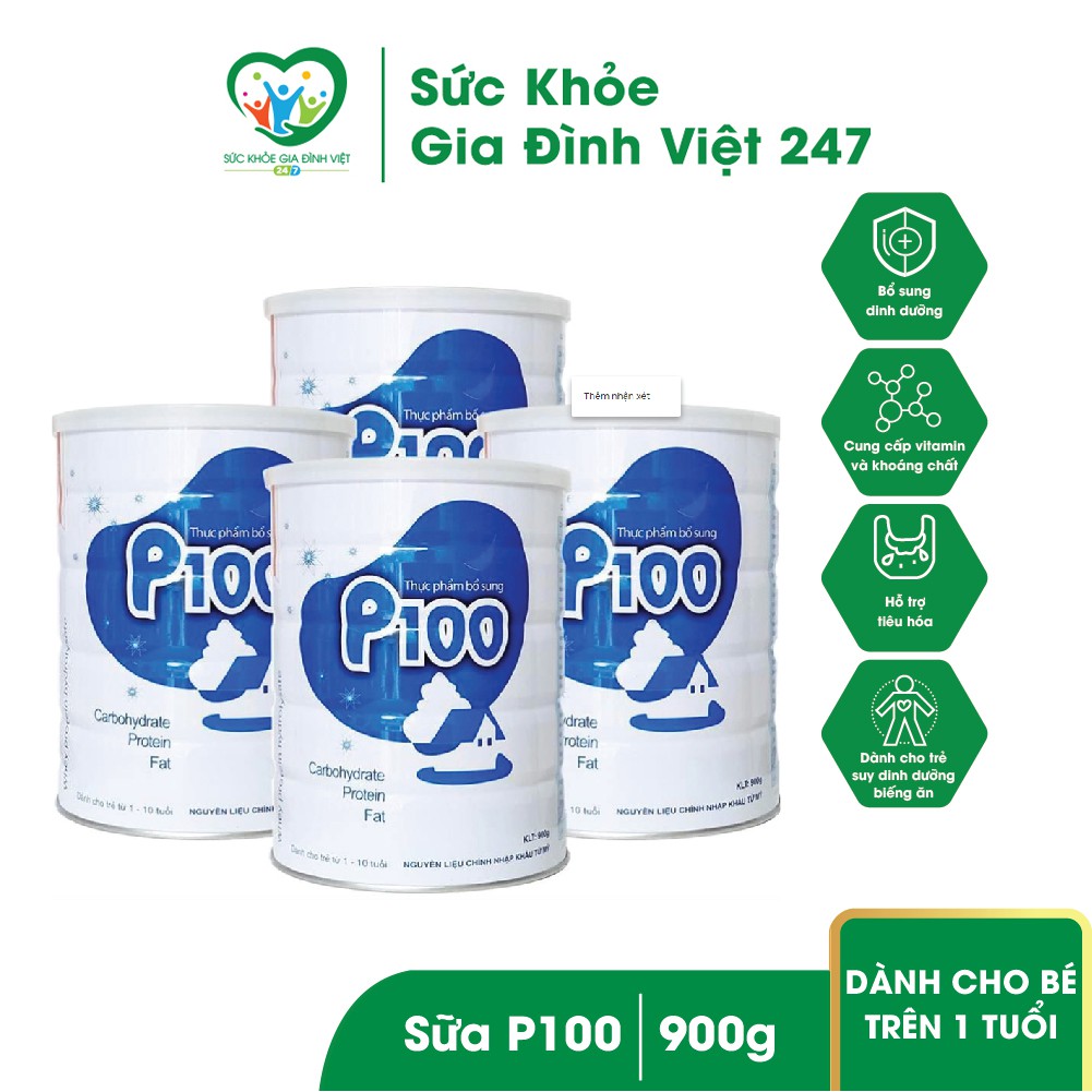 Sữa P100- 900g sữa công thức dành cho trẻ suy dinh dưỡng