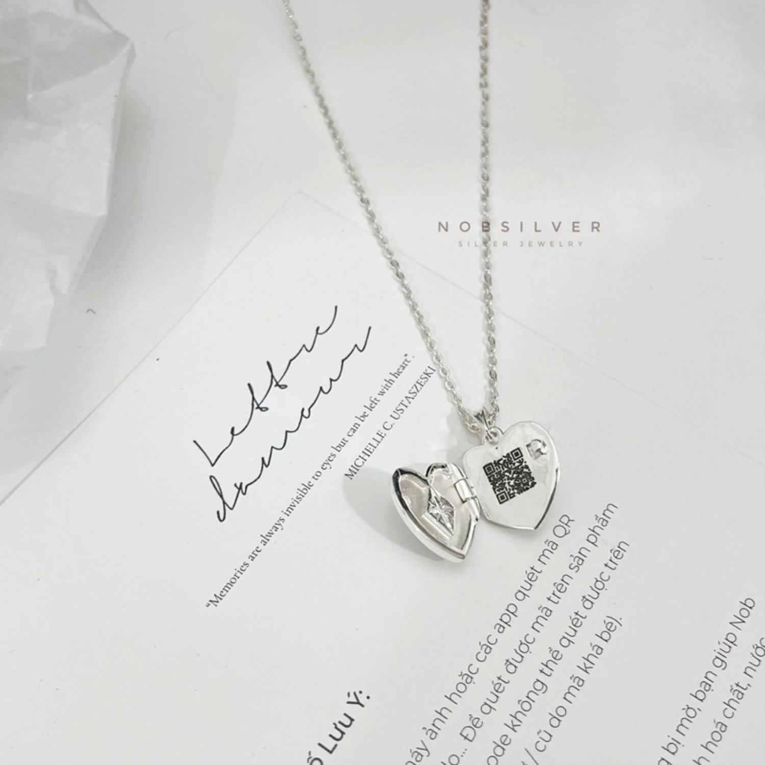 Dây chuyền mật thư quét mã - Trang sức bạc Nobsilver