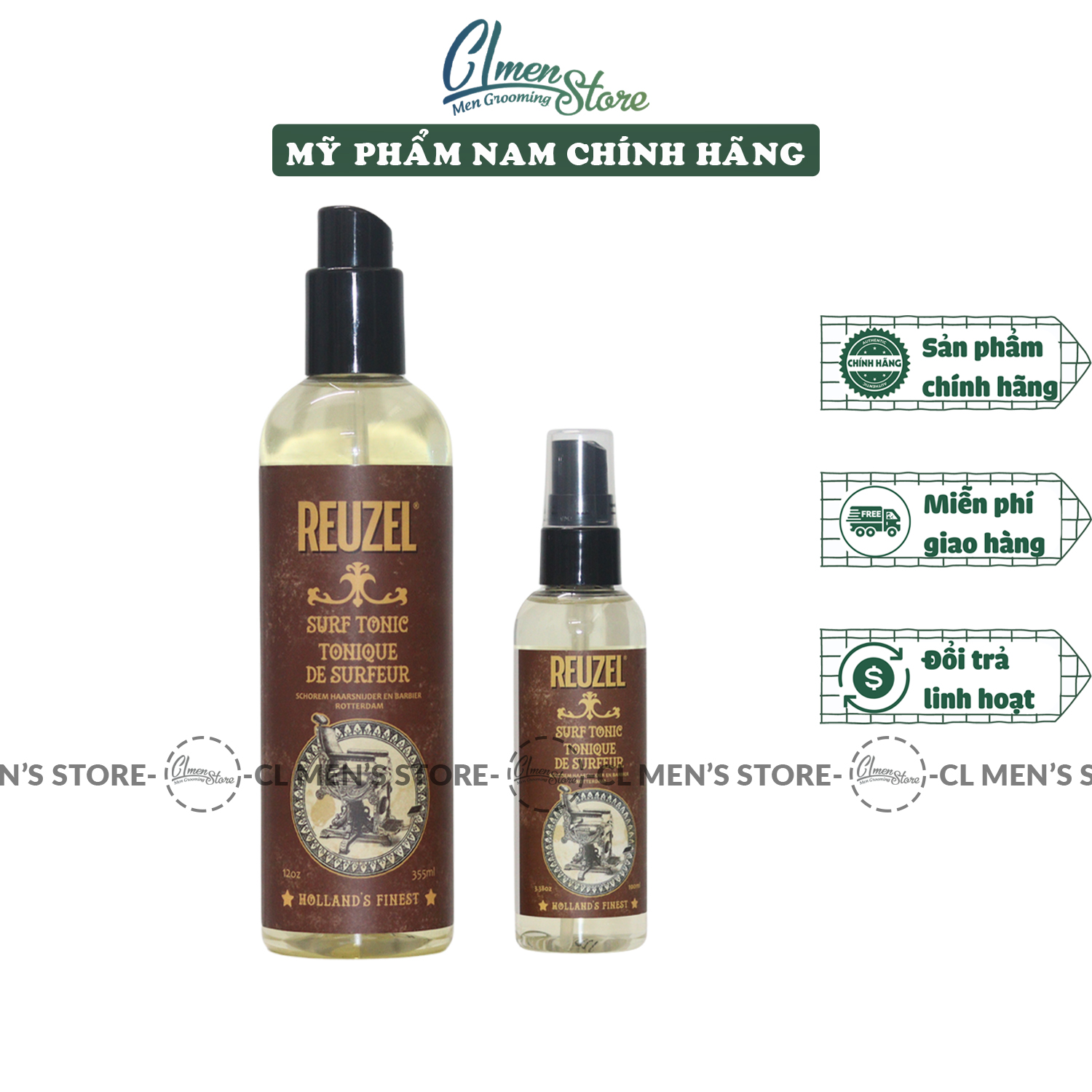 Xịt tạo phồng tóc Reuzel Surf Tonic – Sea Salt Spray 100ml - 355ml | Prestyling bảo vệ nhiệt cho tóc