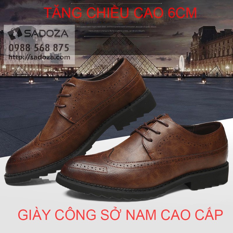 Giày Tây Nam TĂNG CHIỀU CAO Hàn Quốc Cao Cấp Phong Cách Cổ Điển Nam Tính Lịch Lãm SADOZA GD54