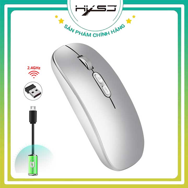 Chuột không dây HXSJ M103 tự sạc Wireless 2.4Ghz DPI lên đến 1600 chống ồn cho máy tính, laptop, macbook, tivi- HÀNG CHÍNH HÃNG