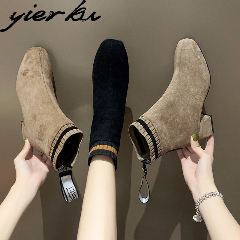 Yierku Free Shipping Miễn phí vận chuyển Giày bốt ngắn của phụ nữ mùa thu