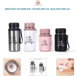 Bình Nước Giữ Nhiệt Inox 316 Dung Tích 800- 1000ml, Dùng Pha Trà Mang Nước Đi Làm, Quai Xách Tiện Lợi