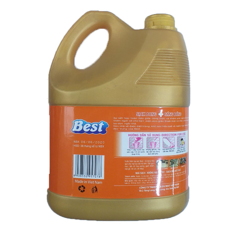 [HCM]Nước Lau Sàn Tinh Dầu Quế Thảo Dược 3600ml - Lau Sàn Best Sạch Bong Diệt Khuẩn