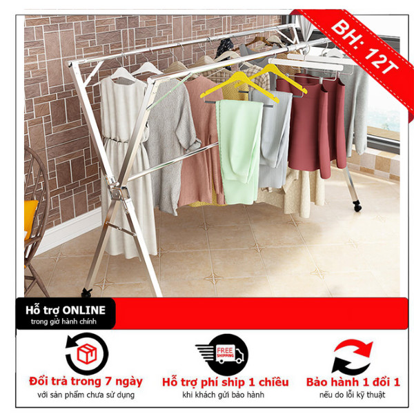 GIÀN PHƠI QUẦN ÁO NHẬT BẢN thông minh chất liệu inox kích thước 1m6 và 2m4 có thể gấp gọn bảo hành 12 tháng