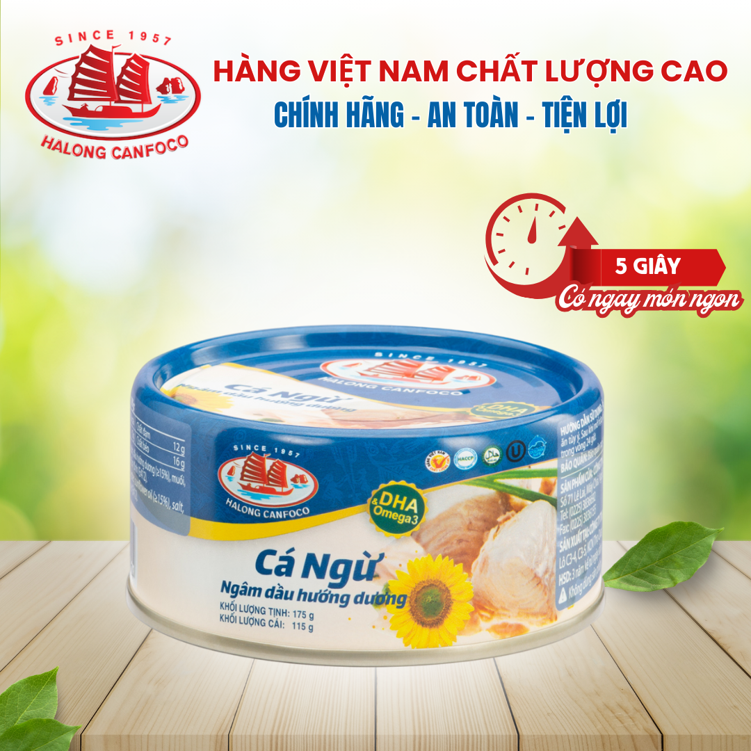 Cá Ngừ Ngâm Dầu Hướng Dương 175g - Đồ Hộp Hạ Long