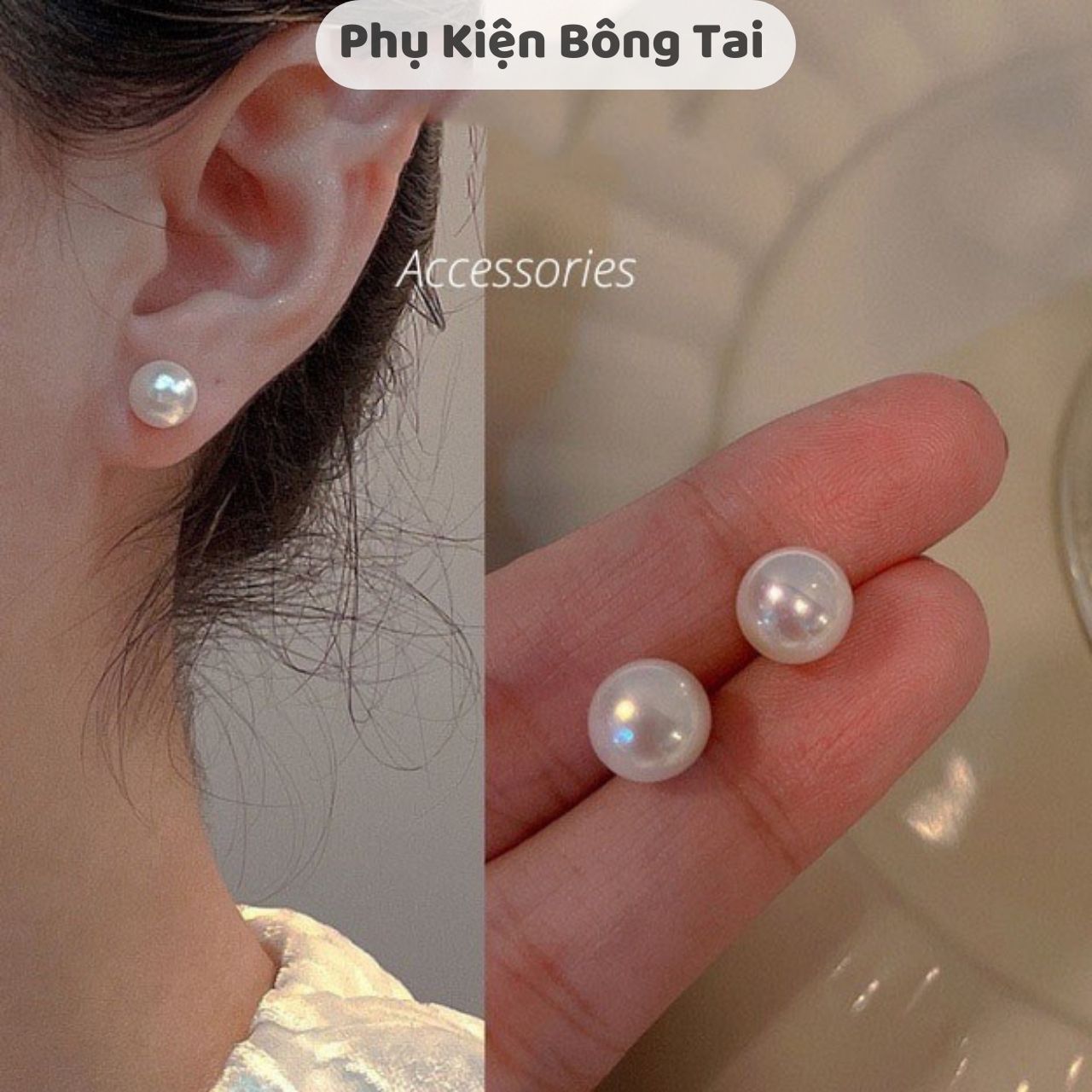Bông tai ngọc nhân tạo - Phụ kiện áo dài