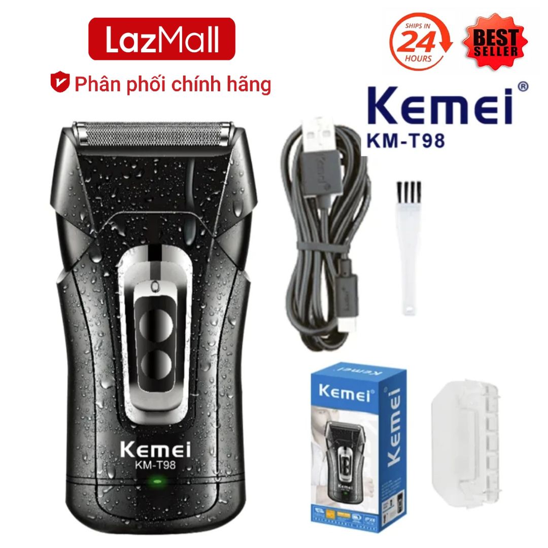 [ LazMaII Sale Chính Hãng ] Máy Cạo Râu Xiaomi, Máy Cạo Râu Chuyên Nghiệp Chống Nước Kemei KM-T98 Lưỡi Kép Đa Năng Cạo Râu Sạch Hơn.
