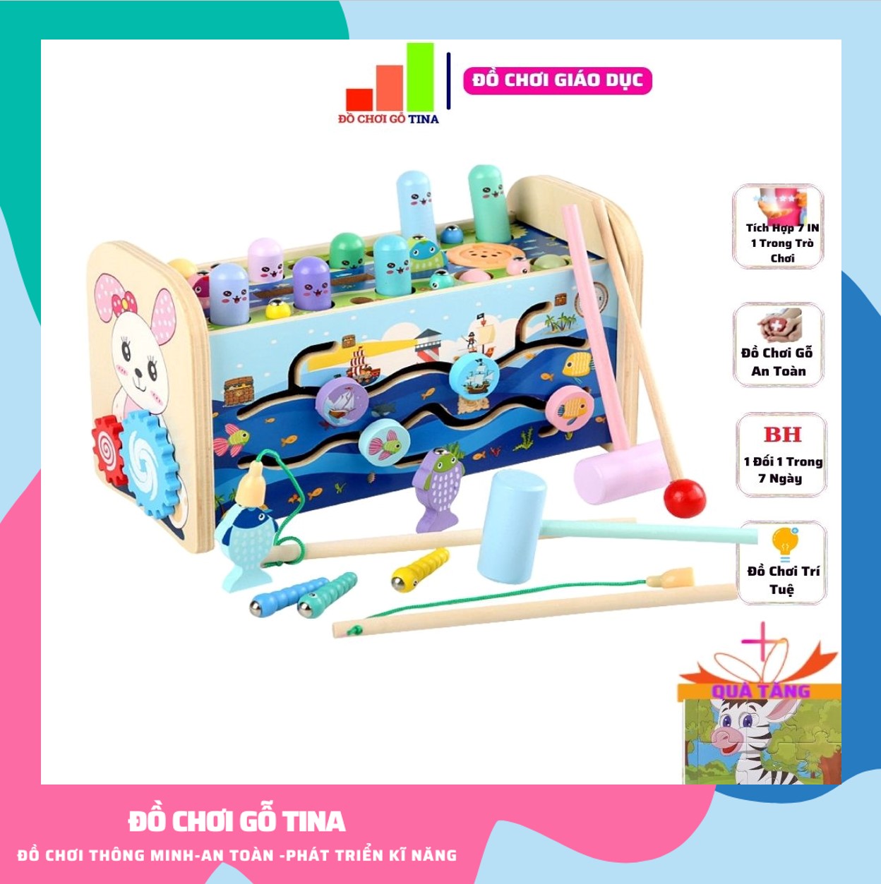 [ĐỘT PHÁ 7IN1] Đồ Chơi Nhạc Cho Bé Đập Chuột Kết Hợp Đàn Cao Cấp Tích Hợp 7 Trò Chơi Giúp Bé Thỏa Sức Sáng Tạo, Trí Tuệ Kèm Quà Tặng – Đồ Chơi Cho Bé TINA