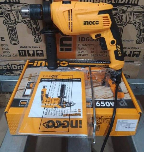 13mm máy khoan búa 650w ingco id6538e
