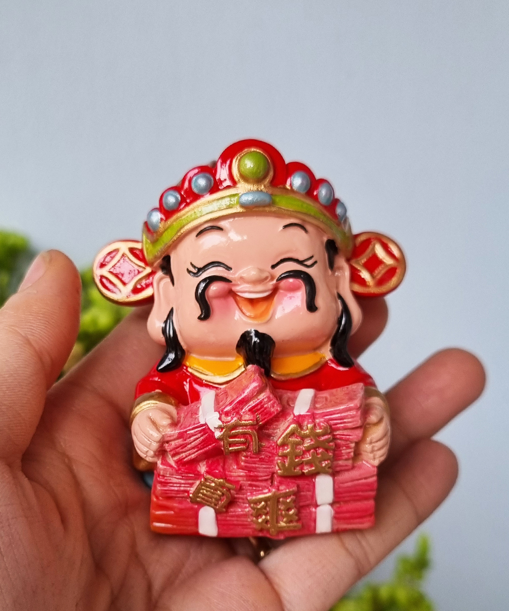 Tượng Thần Tài 7cm ôm túi tiền vàng