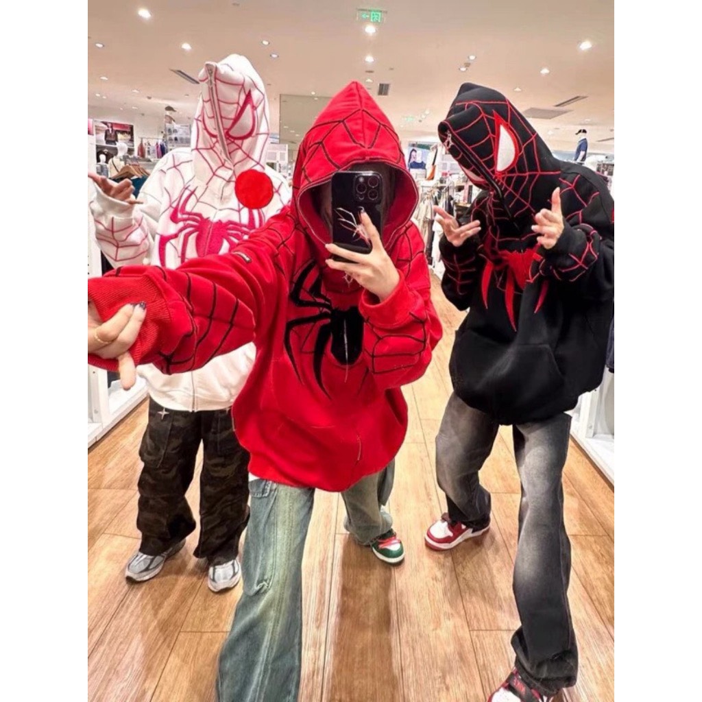 Áo Khoác Hoodie Nỉ Nam Nữ Với Chất Dáng Phối Người Nhện Trùm Đầu Phong Cách Siêu Đẹp Chất Vải Dày Dặn Có Nón Siêu Dễ Thương Áo Đẹp Hàng Hot Trend