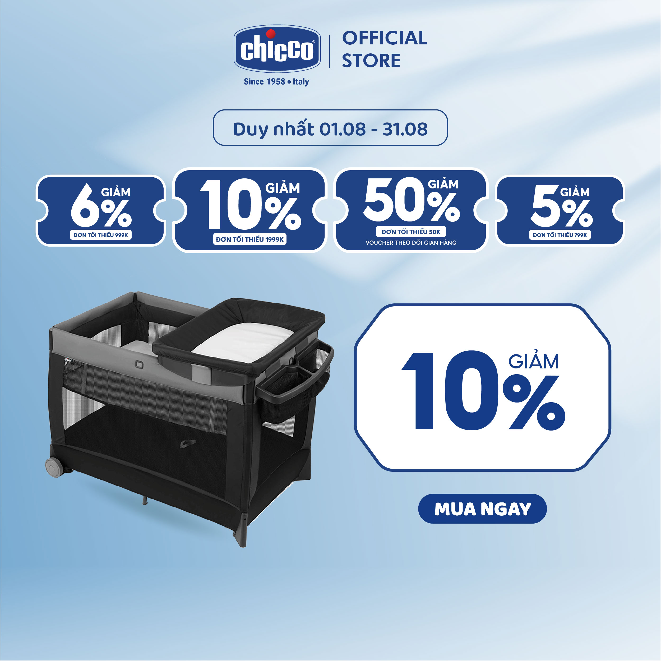 Cũi lưới đa năng Chicco Lullaby Camden