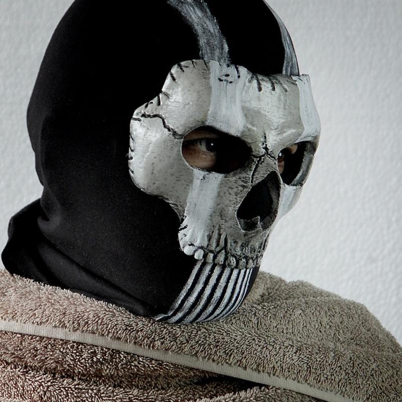 Ghost Of Skull Outdoor Mask Halloween Face Game Sport Scary Unisex Skeleton Latex Full Cosplay Duty War Call