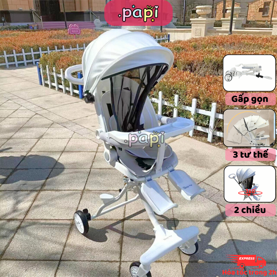 Xe đẩy cho bé gấp gọn M9T, Xe đẩy M9, Xe đẩy K8, 2 chiều, 3 tư thế, cho bé từ 2 tháng tuổi - 6 tuổi,