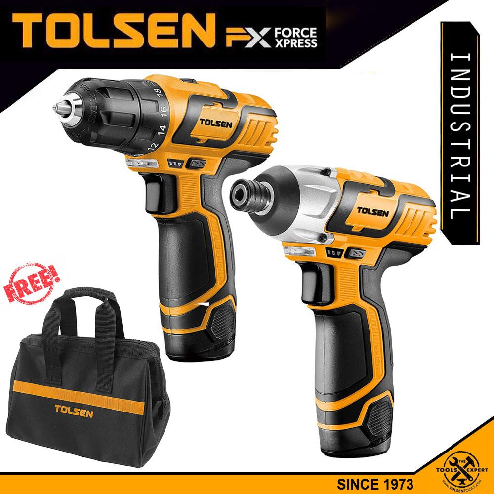 Bộ 2 máy khoan và máy bắn vít 12v tolsen 79028