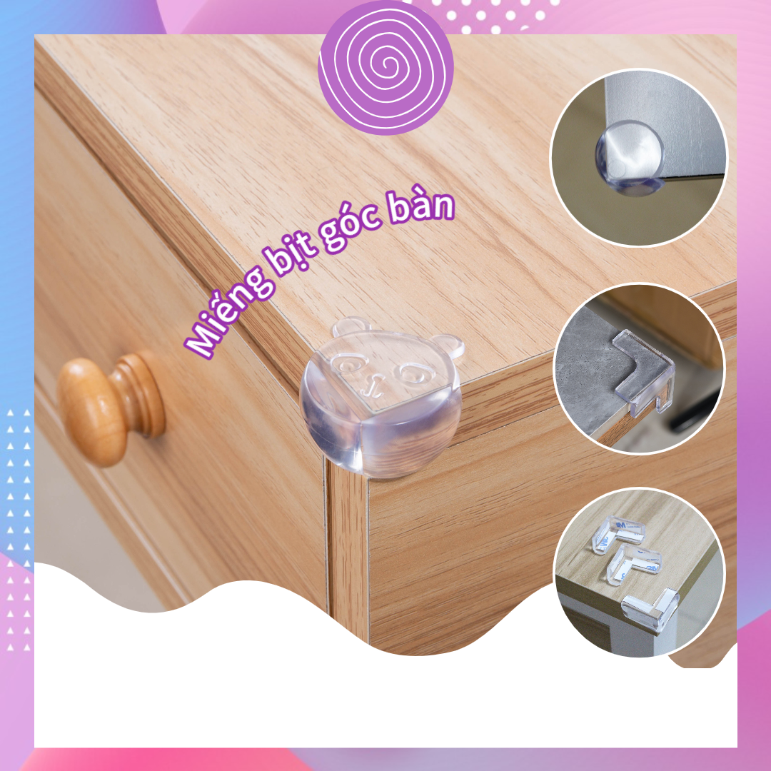 Miếng bọc góc bàn, bịt cạnh bàn silicon tránh va đập - an toàn cho bé