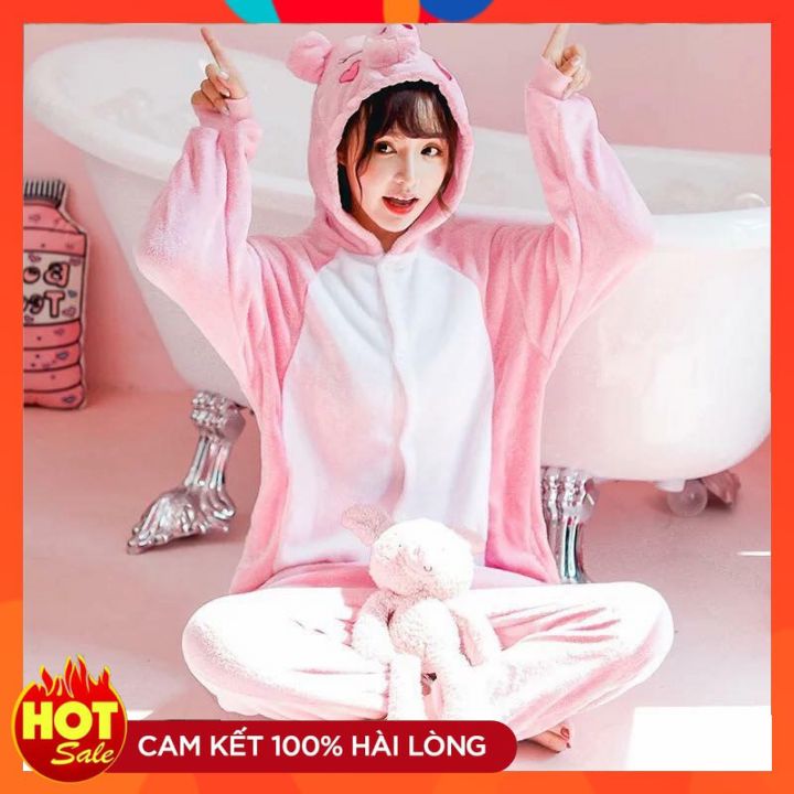 Bộ đồ thú heo hồng ❤️ freeship ❤️ bộ đồ thú heo hồng đáng yêu đủ size người lớn và trẻ em