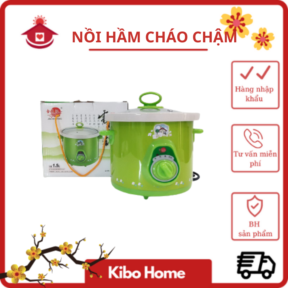 Nồi hầm nấu cháo chậm/ nồi hầm cháo chậm yibao đa năng cho bé kèm kho thịt, cá lõi sứ cao cấp