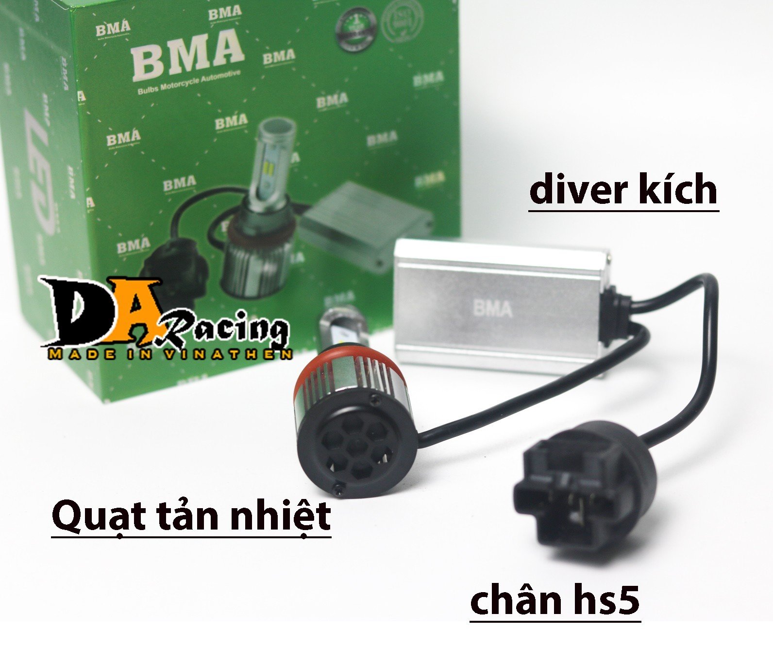 Bóng đèn pha LED BMA chân HS5 siêu sáng ĐÈN PHA Airblade 2011 (AB 2011 MẬP), PCX 2011, Lead 2011