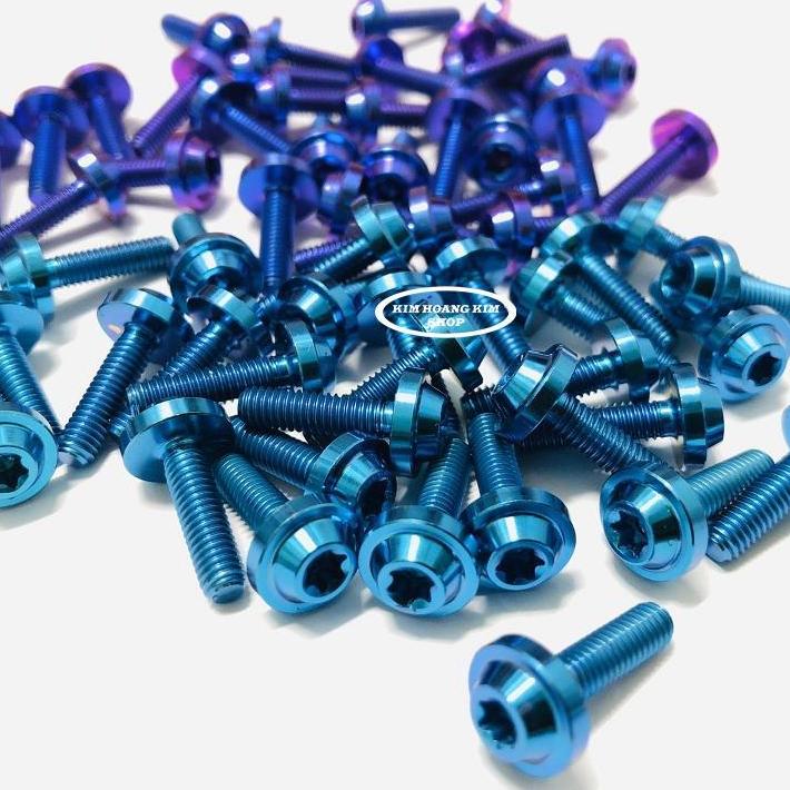 ỐC TITANIUM GR5 4li15 gắn nắp bình dầu,dàn áo Vario,Winner,Wave,Exciter (màu xanh lục,xanh tím)