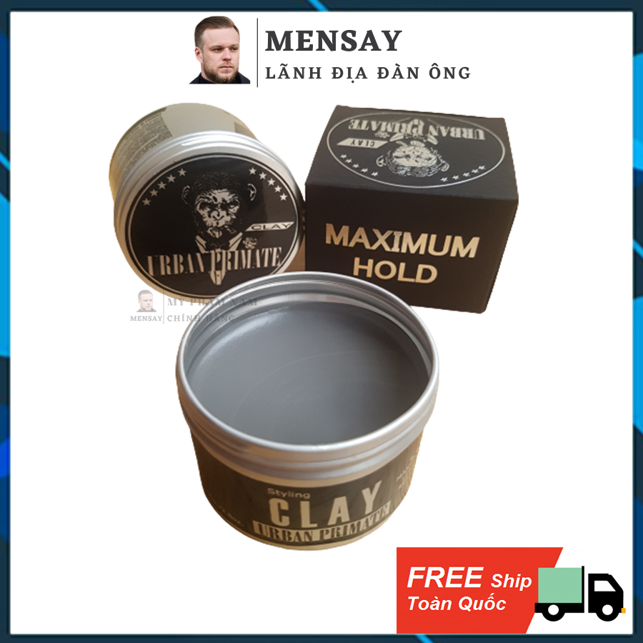 Sáp vuốt tóc Urban Primate Clay 90g, siêu giữ nếp 24h, hàng nhập Thái Lan