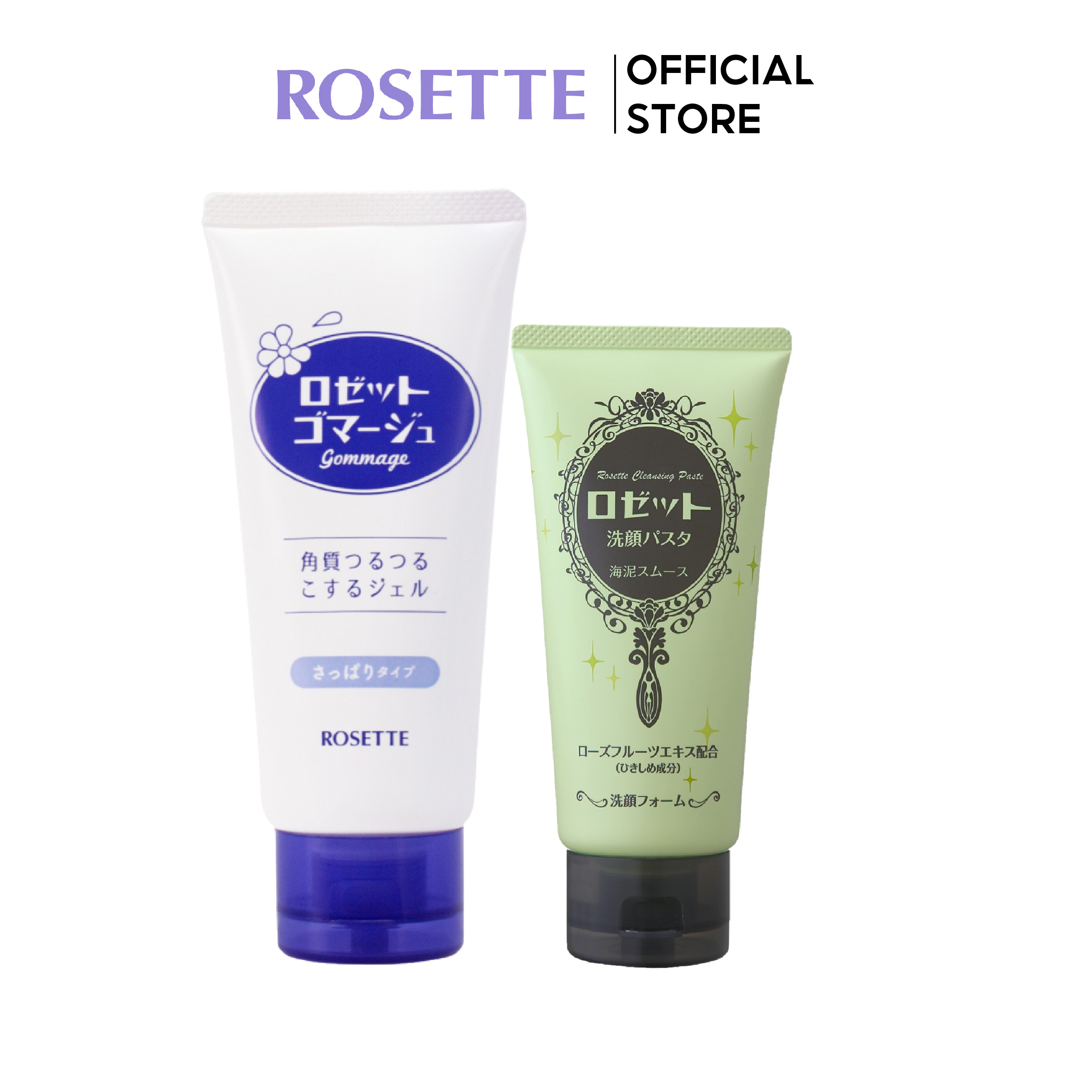 Bộ sữa rửa mặt thu nhỏ lỗ chân lông rosette face wash pasta sea clay smooth 120g và tẩy tế bào chết dành cho mọi loại da rosette gommage 180g
