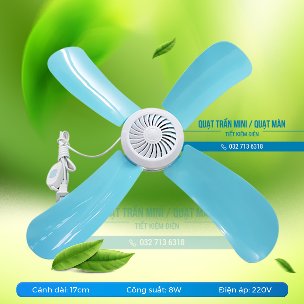 Quạt trần mini 4 cánh | Nhỏ mà có có võ - Cực êm cực mát
