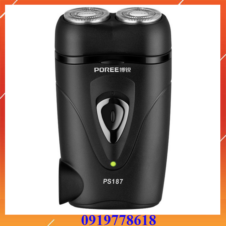 Máy cạo râu sạc điện 2 lưỡi poree ps187 chức năng tự mài miễn thay lưỡi
