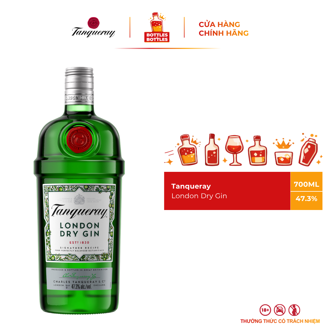 [CHÍNH HÃNG] Rượu Tanqueray London Dry Gin 750ML - 47.3%
