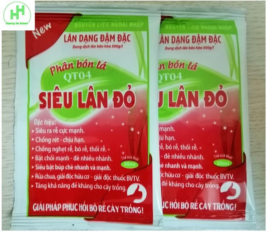 ComBo 2 Gói Phân Bón Lá QT04 Siêu Lân Đỏ, Siêu Ra Rễ Cực Mạnh, Chống Rét, Bật Chồi Mạnh Gói 20Ml