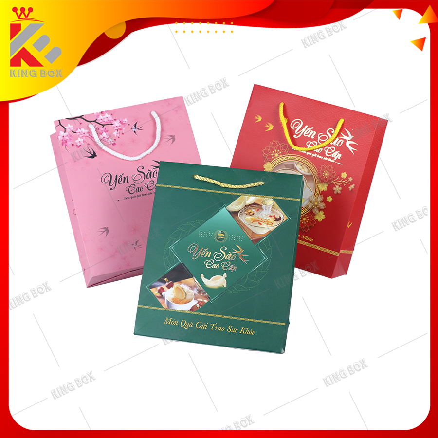 20 Túi đựng yến sào 100g cao cấp in ép kim sang trọng KINGBOX