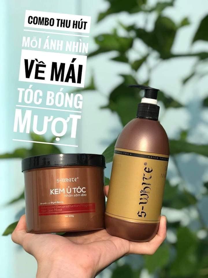 Combo nhỏ ủ và gội nhân sâm đào swhite