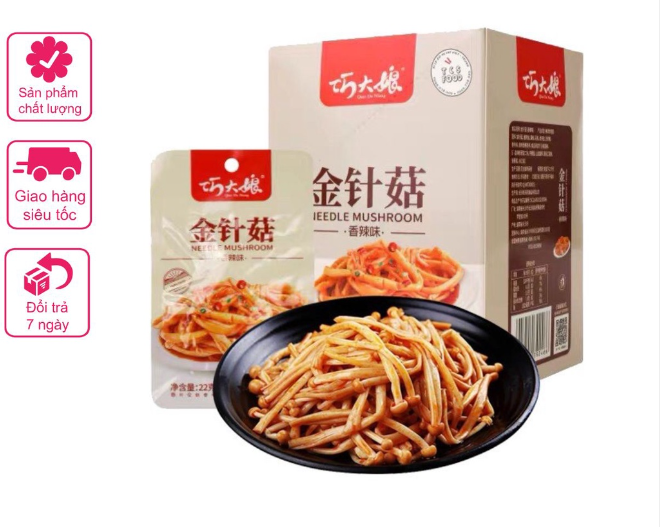 5 gói nấm kim châm châm sốt cay 22g ngon ngon