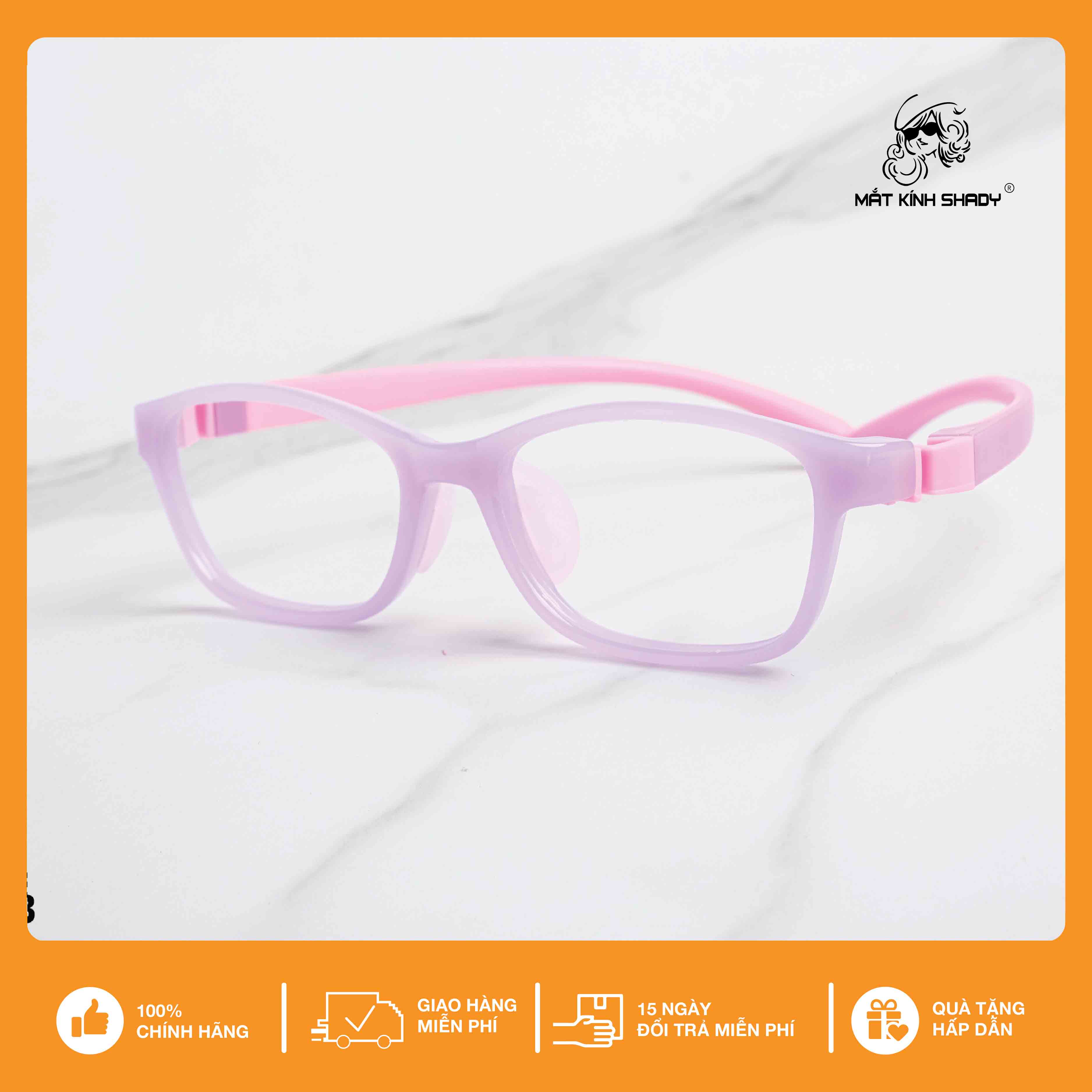 Kính cận trẻ em nhựa dẻo tr90 shady unisex g1873