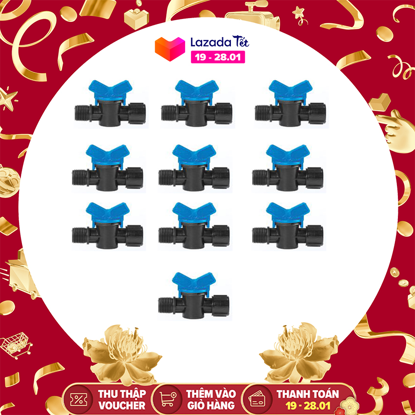 [HCM]Bộ 10 Van nước nhựa cao cấp ren ngoài 21 ren trong 21 chuyên dùng điều áp nước cho béc phun tưới cây hệ thống tưới cây hệ thống nước sinh hoạt phy 21.