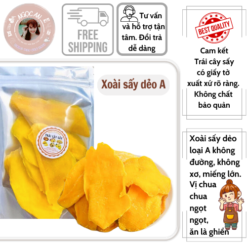 Túi xoài sấy dẻo không đường túi nửa kí, xoài sấy dẻo không xơ