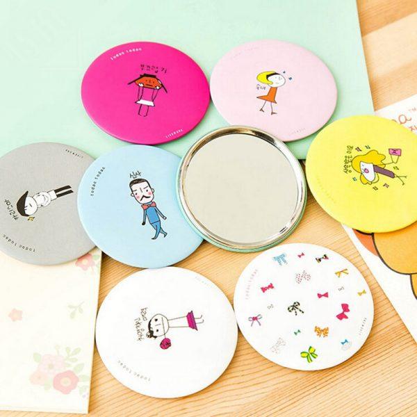 Gương cầm tay mini phong cách hàn quốc happy smile hand mirror