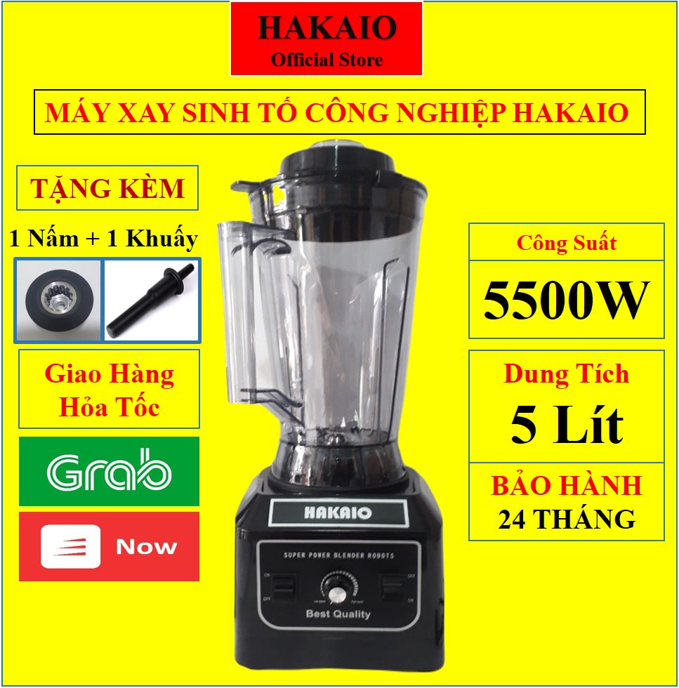 [ 5 Lít ] Máy xay sinh tố Hakaio nhật bản cao cấp Dung tích 5 Lít Đa Năng Cầm Tay cực nhanh 9s cao cấp an toàn