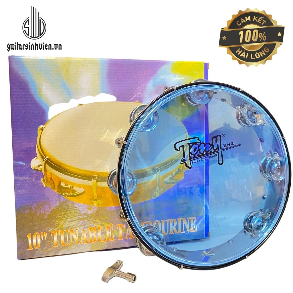 Trống gõ bo tony - trống gõ bo cầm tay tony - trống tambourine