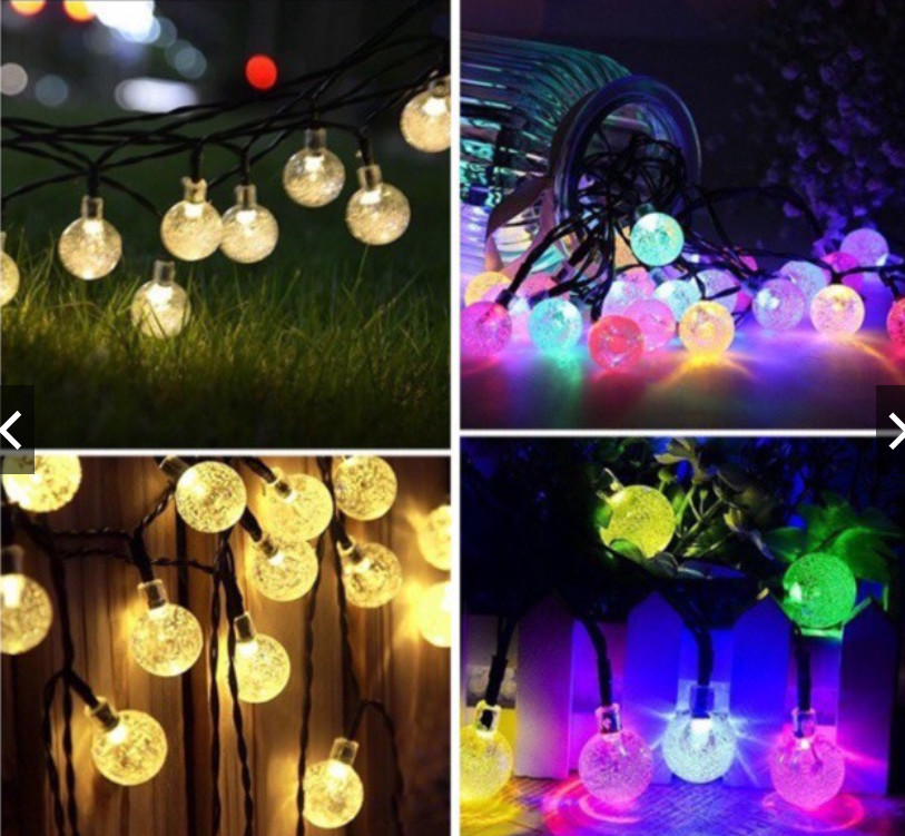 Dây đèn led trang trí bọt nước 7 màu dài 10 mét 52 bóng - dây đèn trang trí cây quất đào mai ngày tết noel - đèn bi tròn 4.9