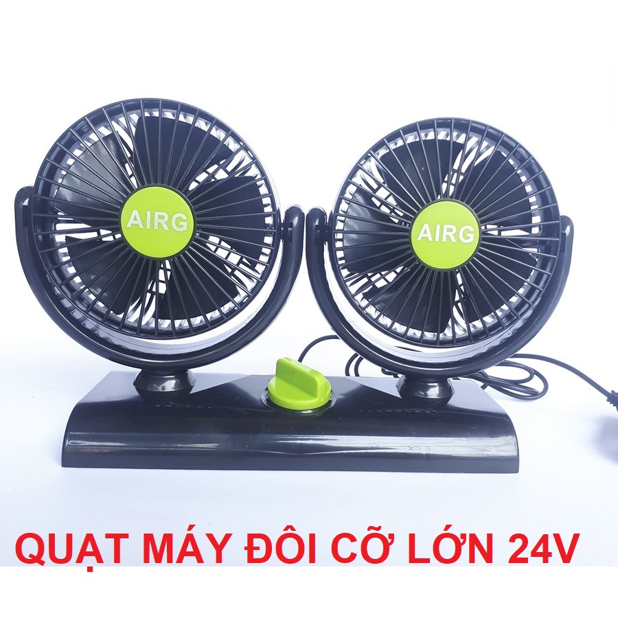 QUẠT MÁY ĐÔI 12V- 24V CỠ LỚN TRÊN Ô TÔ XE HƠI (LOẠI TỐT) - Quạt ô tô hãng AIRG, quạt làm mát không khí, quạt mini, quạt điều hòa, quạt điện, quạt thông gió