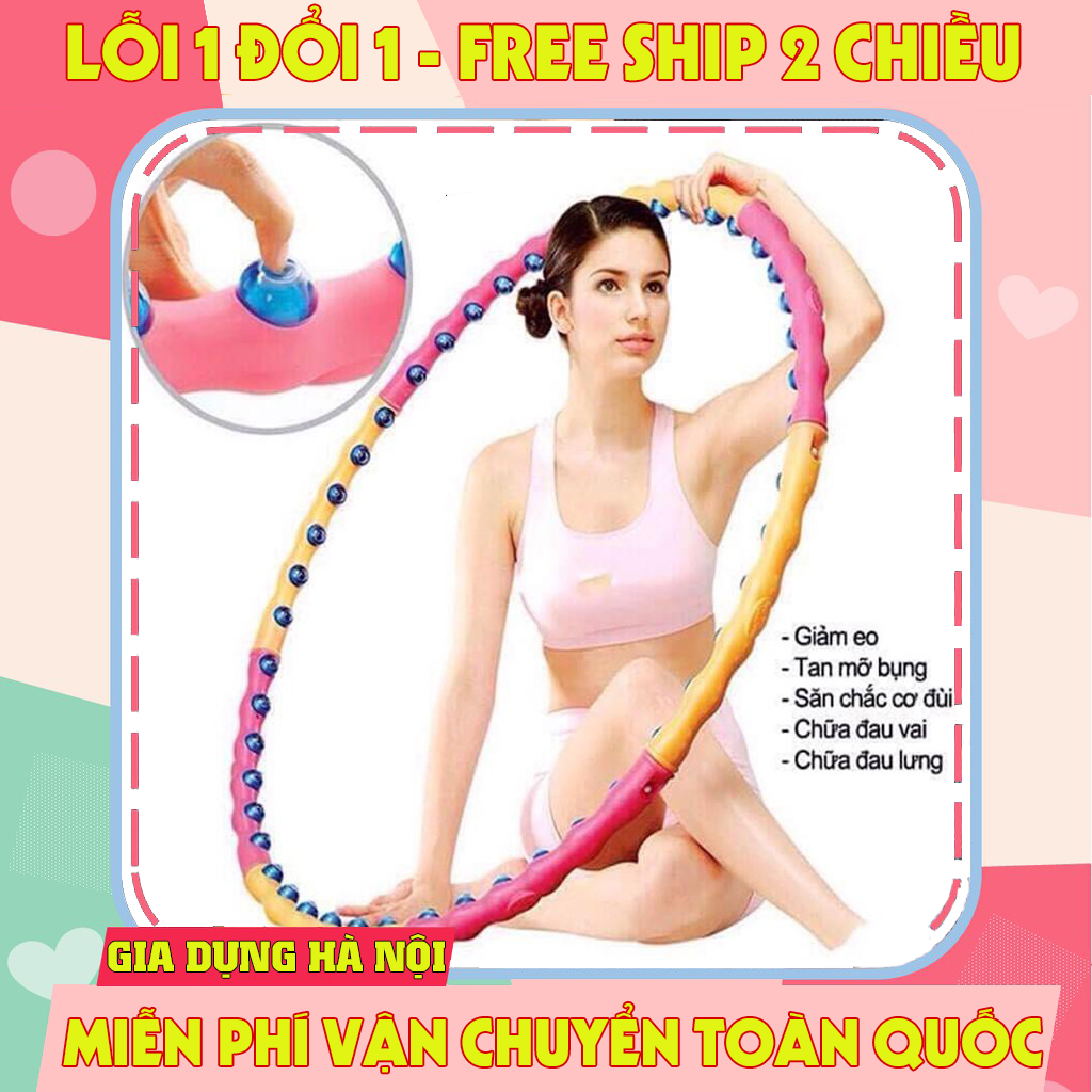 Vòng lắc eo, vòng lắc eo massage giảm mỡ bụng,vòng lắc giảm eo massage hula hoop hàn quốc