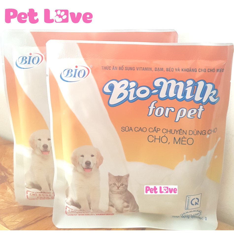 2 gói sữa Bio Milk cho chó mèo con, thú bệnh, ốm yếu và còi cọc (100g/ gói)