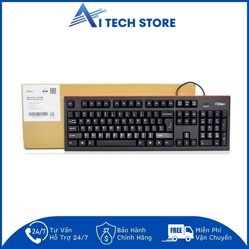 [Freeship] Bàn Phím Có Dây Cho Laptop Fuhlen L500S -AI Tech Store- AI252 Hàng Chính Hãng Giá Tốt, Bảo Hành 12 Tháng, Thiết Kế Mỏng Nhẹ Đơn Giản, Bền Đẹp, Dễ Sử Dụng Phù Hợp Làm Văn Phòng, Gia Đình, Chơi Game