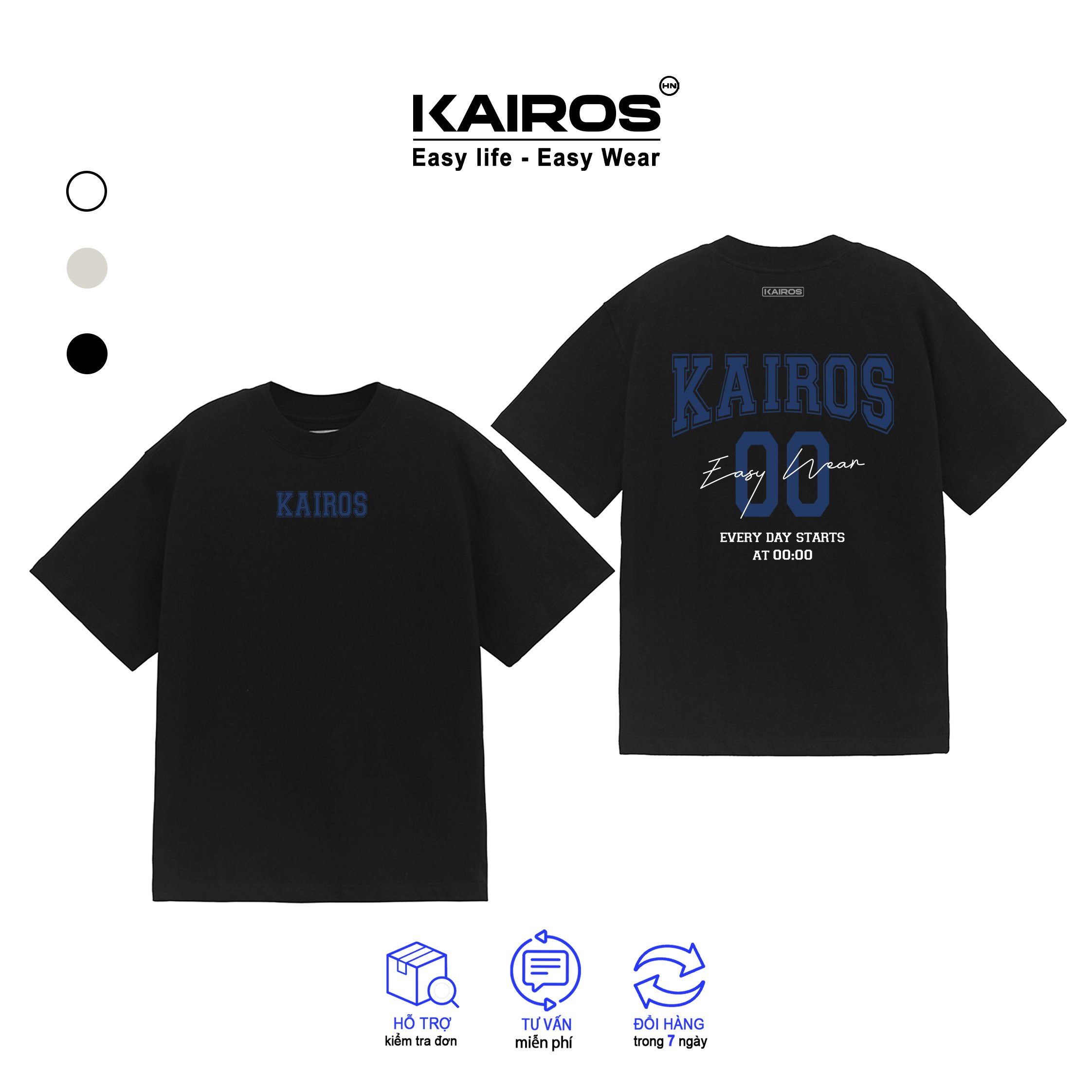 Áo thun unisex local brand kairos 100% cotton form rộng mẫu every day