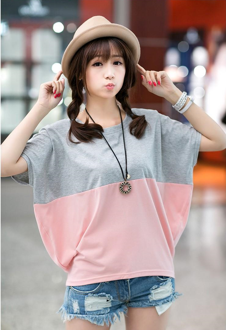 Áo thun nữ 2 màu kiểu cánh dơi A01