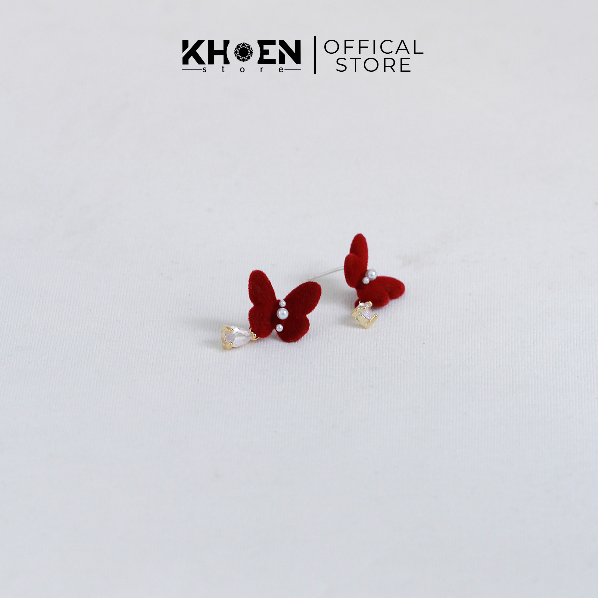 Bông tai nữ Bướm đỏ - Khoen store
